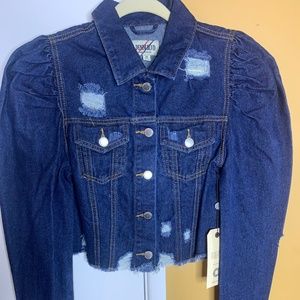 Jean jacket (Denim) puffy shoulder